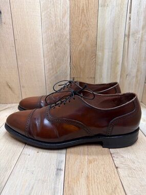 Vintage Mens Hanover Masterflex Oxford Brown Leather Shoes Size 9D/B Made in USA